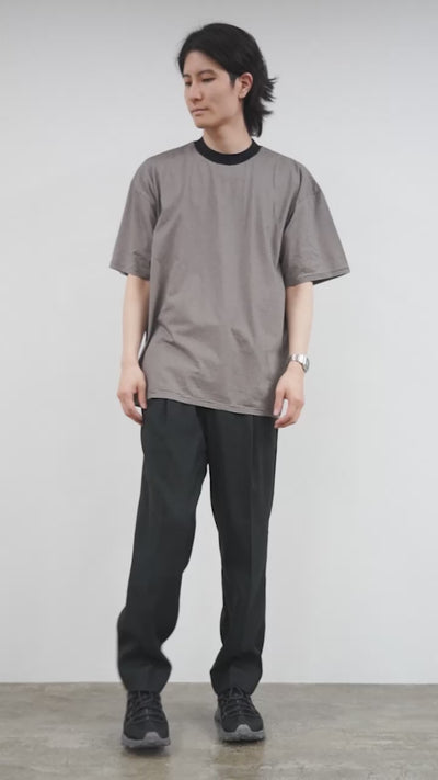 FLISTFIA（フリストフィア） ルーズフィット ボーダー クルーネックTシャツ / メンズ トップス 半袖 柄 綿 コットン 日本製 Loose Fit Crew Neck T-Shirts Border