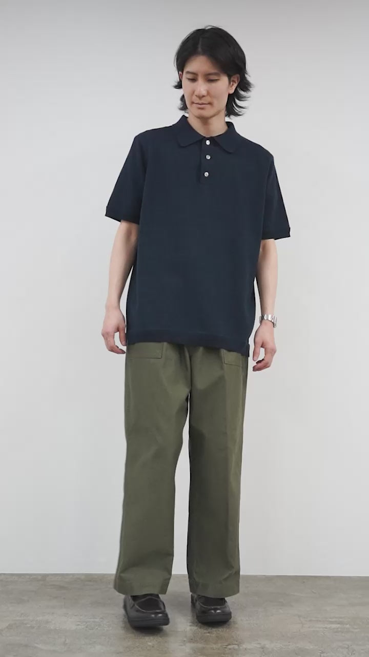 FUJITO（フジト） ニットポロ イージー ソリッドカラー / メンズ トップス ポロシャツ 半袖 綿 日本製 Knit Polo Easy