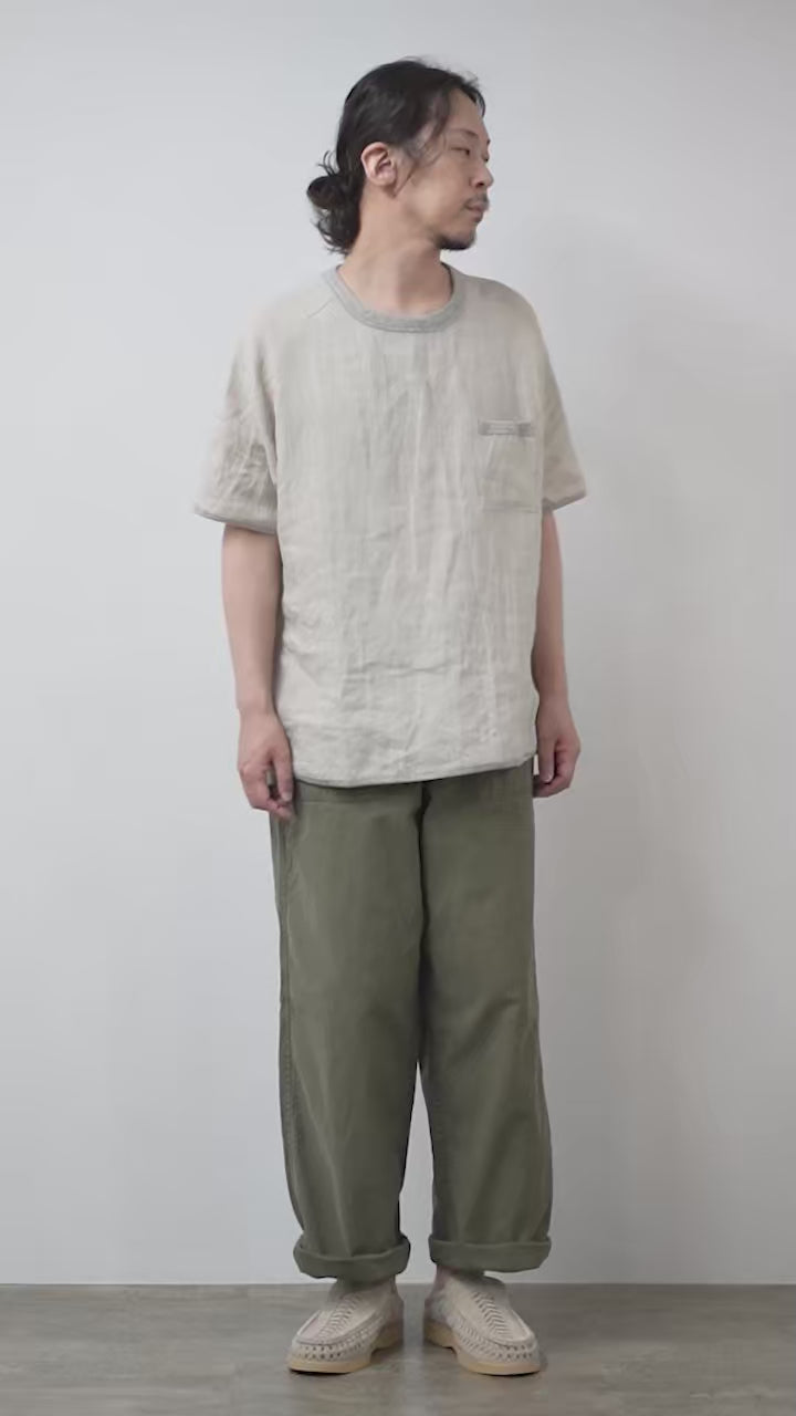 RE MADE IN TOKYO JAPAN（アールイー） フレンチリネンTシャツ 日本製