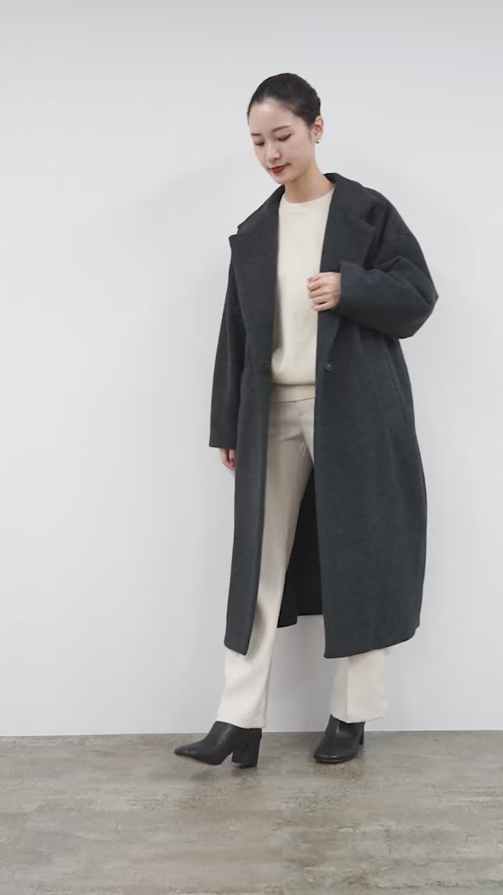 59cmGREED international  スタンドカラー　ロングコート　黒