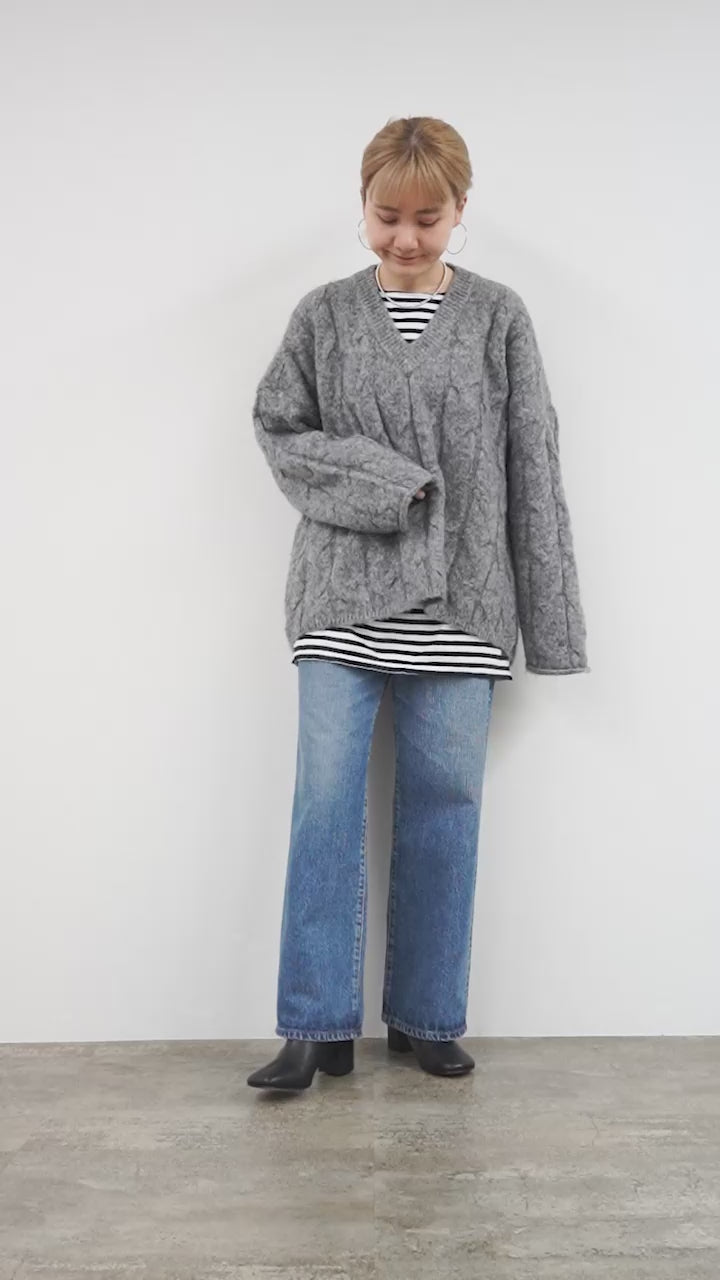 YENN（イェン） ケーブル パターンニットプルオーバー / レディース トップス ニット 無地 柄 ゆったり CABLE PATTERN KNIT PO