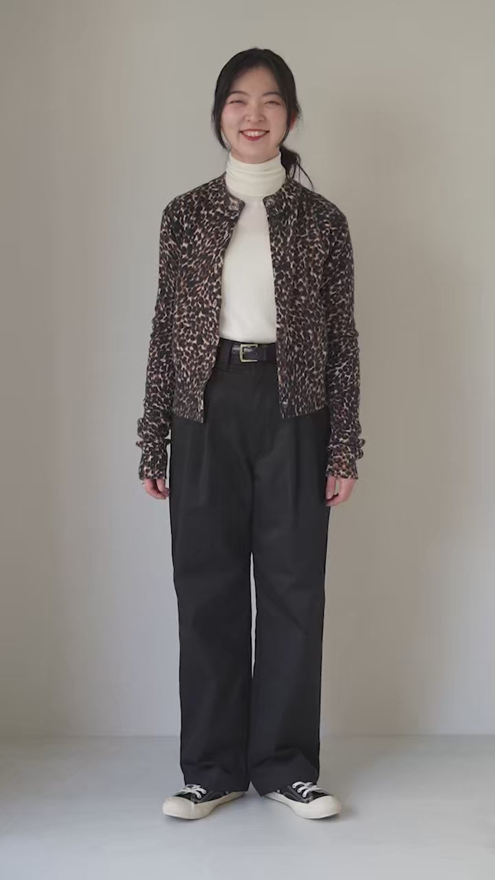 SHINZONE（シンゾーン） レオパード ロング リブ ニット カーディガン