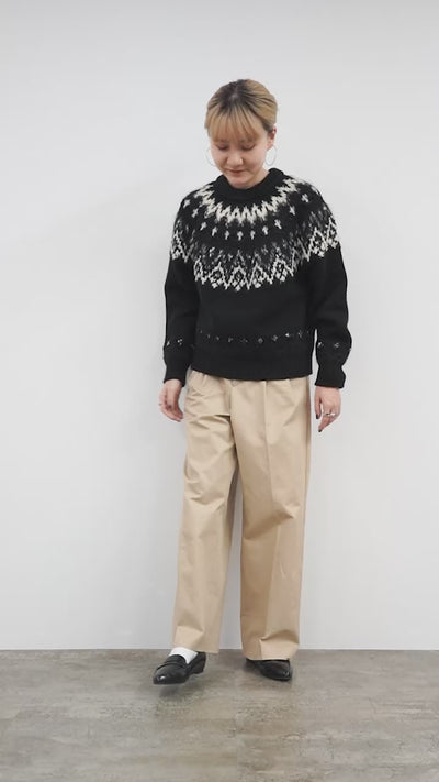 COOHEM（コーヘン） ノルディックニット プルオーバー / レディース 刺繍 柄 日本製 ゆったり 暖かい 米冨 Nordic Knit PO
