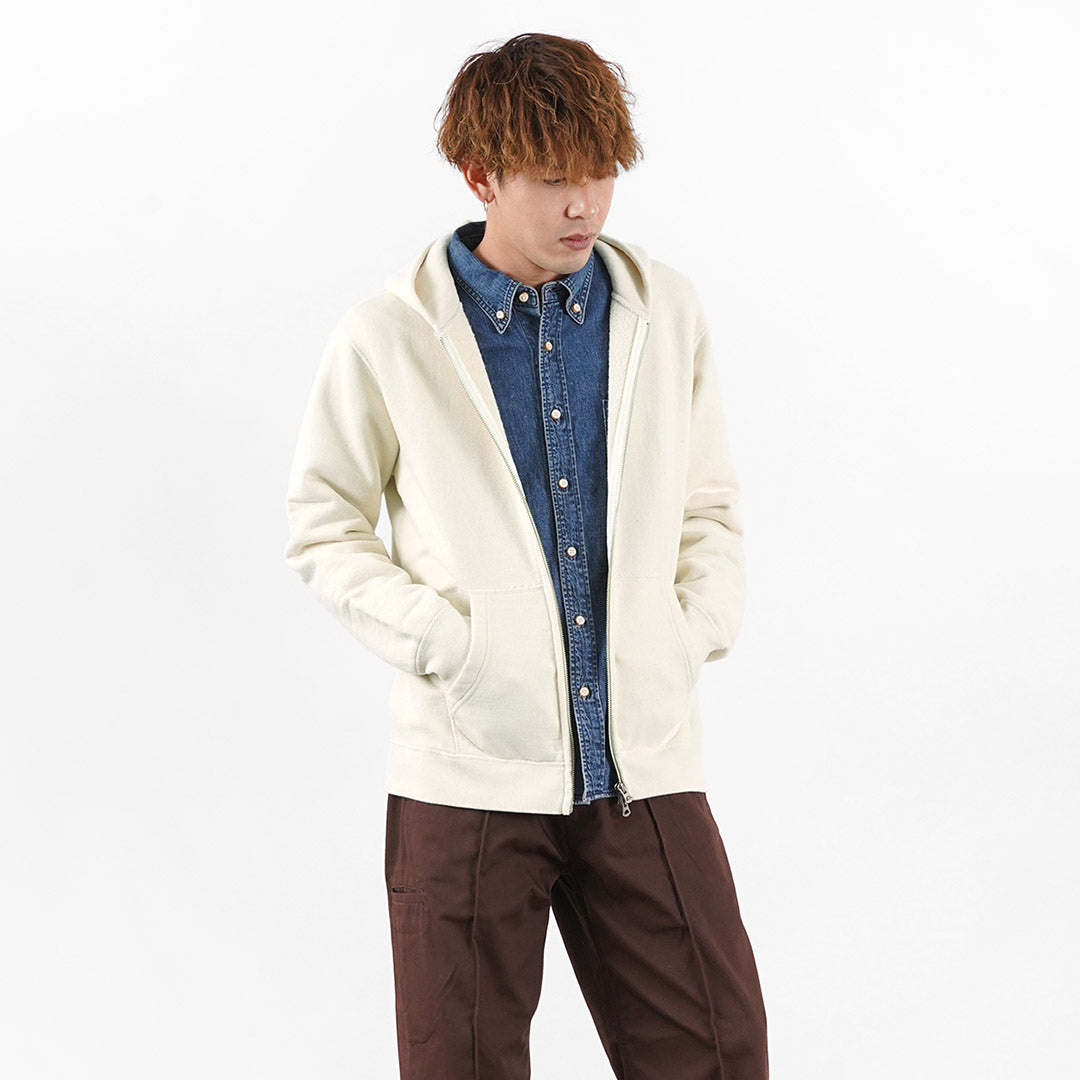 【30％OFF】BARNS（バーンズ） カラー別注 吊り編み 裏毛 ジップパーカー スウェット