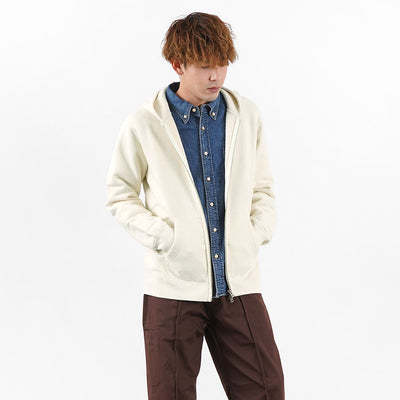 BARNS（バーンズ） カラー別注 吊り編み 裏毛 ジップパーカー スウェット メンズ 長袖 無地 春 日本製 L/S ZIP PARKA SWEAT