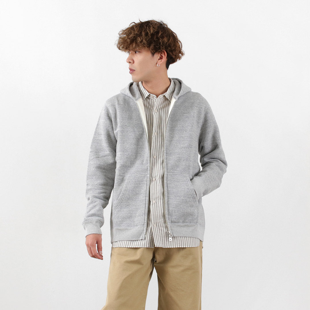 【30％OFF】BARNS（バーンズ） カラー別注 吊り編み 裏毛 ジップパーカー スウェット