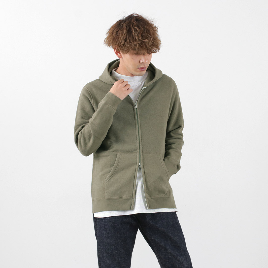 【30％OFF】BARNS（バーンズ） カラー別注 吊り編み 裏毛 ジップパーカー スウェット
