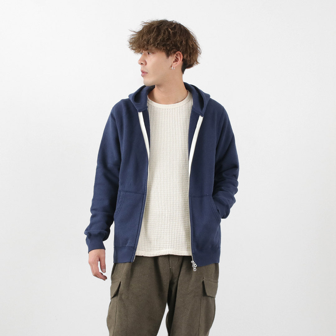 【30％OFF】BARNS（バーンズ） カラー別注 吊り編み 裏毛 ジップパーカー スウェット