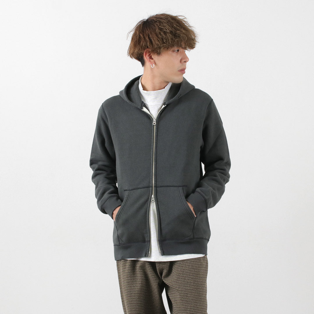 【30％OFF】BARNS（バーンズ） カラー別注 吊り編み 裏毛 ジップパーカー スウェット