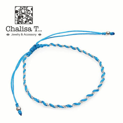 ブレスレット / ツイストチェーン ノッティングコード / シルバービーズ / レディース / CHALISA T..（チャリッサ・ティー）