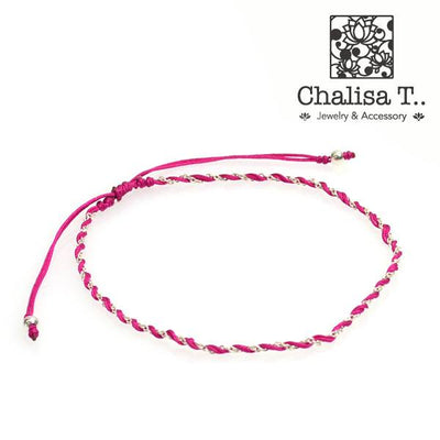 アンクレット / ツイストチェーン ノッティングコード / シルバービーズ / レディース / CHALISA T..（チャリッサ・ティー）
