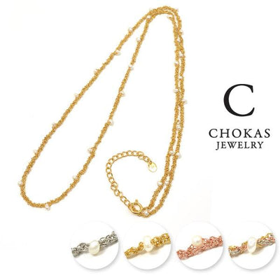 CHOKAS（チョカス） トリプルチェーン パール ネックレス / ブレスレット / シルバー925 / レディース アクセサリー