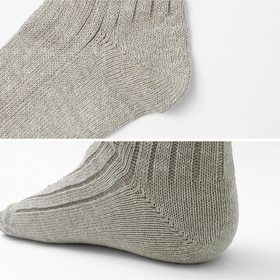 ROTOTO（ロトト） R1461 リネンコットンリブソックス / 靴下 麻 綿 メンズ レディース 日本製 LINEN COTTON RIBBED CREW SOCKS