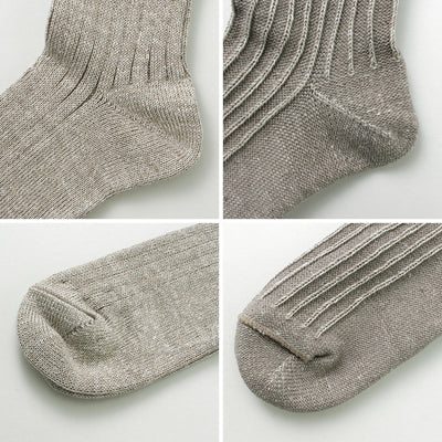 ROTOTO（ロトト） R1462 ショートリネンコットンリブソックス / 靴下 メンズ レディース 日本製 麻 綿 LINEN COTTON RIBBED ANKLE SOCKS
