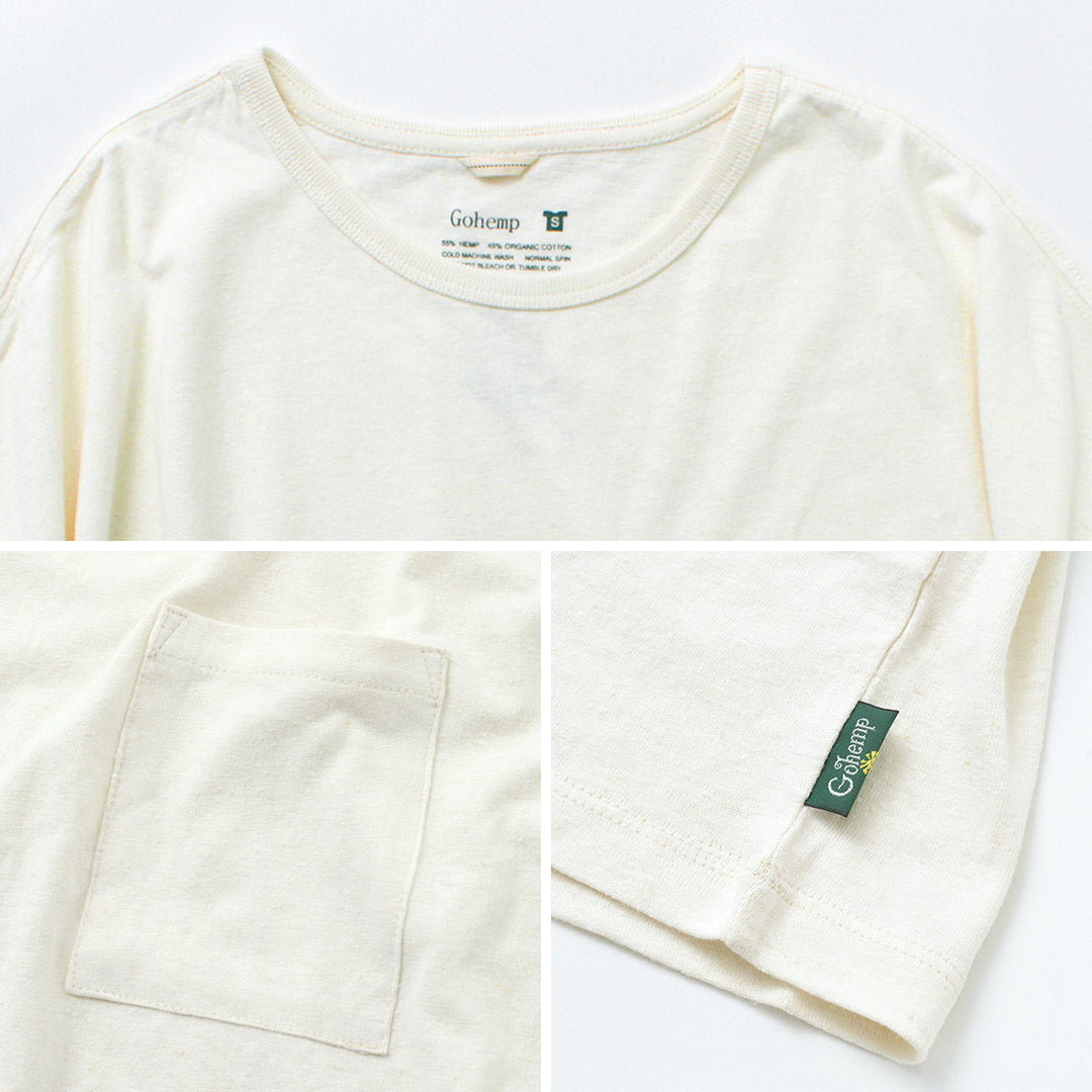 GOHEMP（ゴーヘンプ） ワイド ポケット Tシャツ