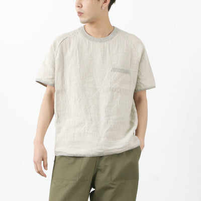 RE MADE IN TOKYO JAPAN（アールイー） フレンチリネンTシャツ / プルオーバー 半袖シャツ メンズ 麻 日本製 FRENCH LINEN T-SHIRT