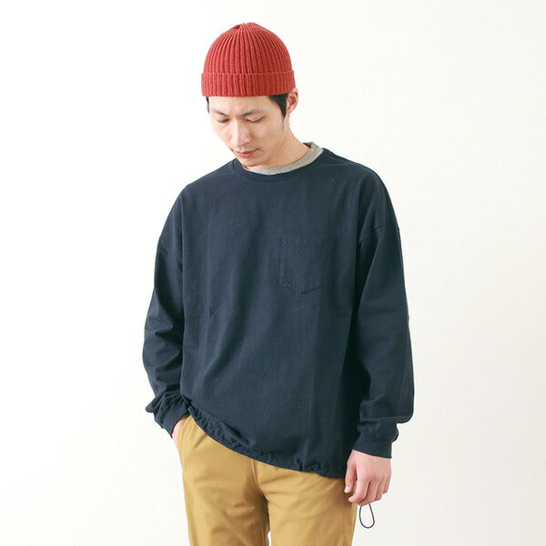 REMI RELIEF（レミレリーフ） 16/-天竺 アウトドア グランジ ポケロンTシャツ DA / メンズ / 無地 / 長袖 / 日本製 / ポケットT / ドローコード / RN20269190 クリスマス プレゼント ギフト