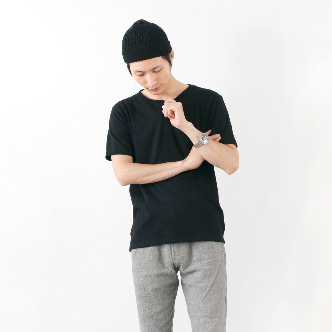TIEASY（ティージー） サマーニット ヘンリー 半袖 Tシャツ / メンズ / ヘンリーネック / コットン / 日本製 / TE500HRSS / SUMMER KNIT HENLEY SHORT SLEEVE T-SHIRTS