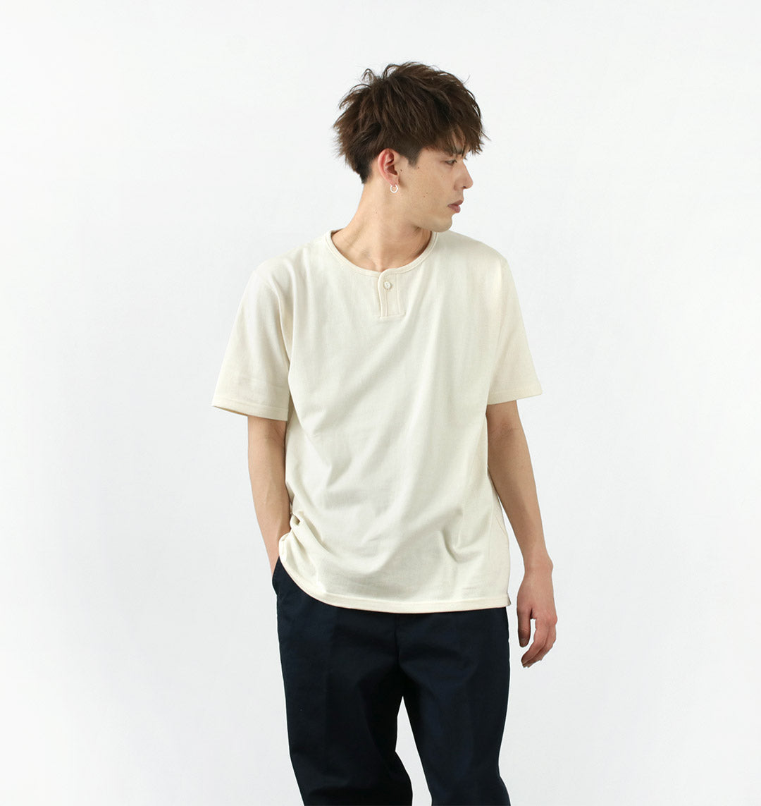 TIEASY（ティージー） サマーニット ヘンリー 半袖 Tシャツ / メンズ / ヘンリーネック / コットン / 日本製 / TE500HRSS / SUMMER KNIT HENLEY SHORT SLEEVE T-SHIRTS