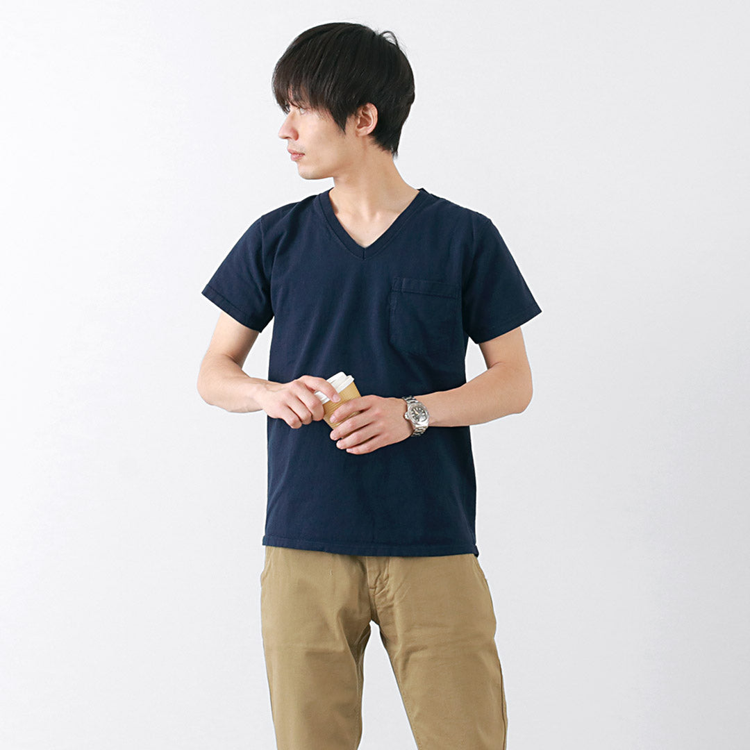 GOODWEAR（グッドウェア） カラー別注 ショートスリーブ Vネック ポケット Tシャツ