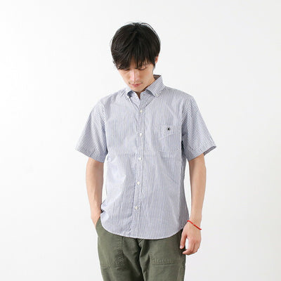 BARNS（バーンズ） BR-7551R SSBD ストライプシャツ / ボタンダウン / メンズ / コットン / 半袖 / 日本製 / SSBD STRIPE SHIRT / クールビズ