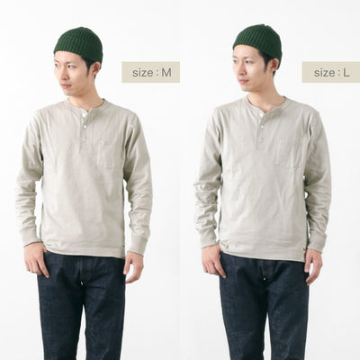 FELCO × HEALTH KNIT（フェルコ × ヘルスニット） ポケットヘンリーネックTシャツ / 長袖 / 抗菌防臭 吸汗速乾 / アメリカ コットン / 無地 / メンズ / 21024 /  L/S POCKET HENLY NECK T-SHIRT