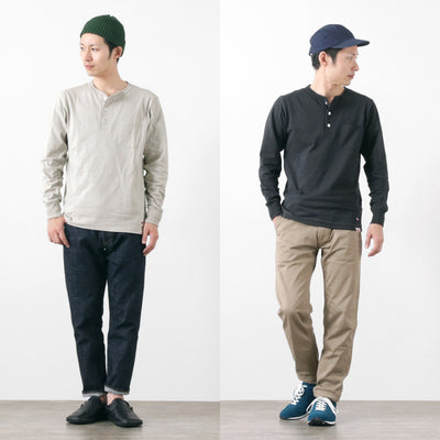 FELCO × HEALTH KNIT（フェルコ × ヘルスニット） ポケットヘンリーネックTシャツ / 長袖 / 抗菌防臭 吸汗速乾 / アメリカ コットン / 無地 / メンズ / 21024 /  L/S POCKET HENLY NECK T-SHIRT