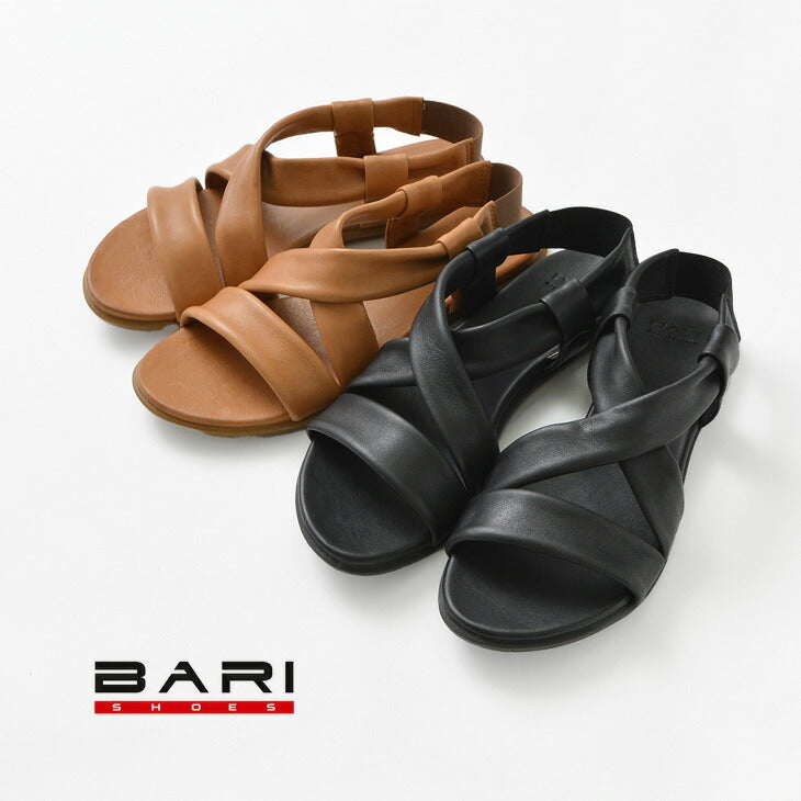 30％OFF】BARI（バリ） レザー クロスベルト フラット サンダル