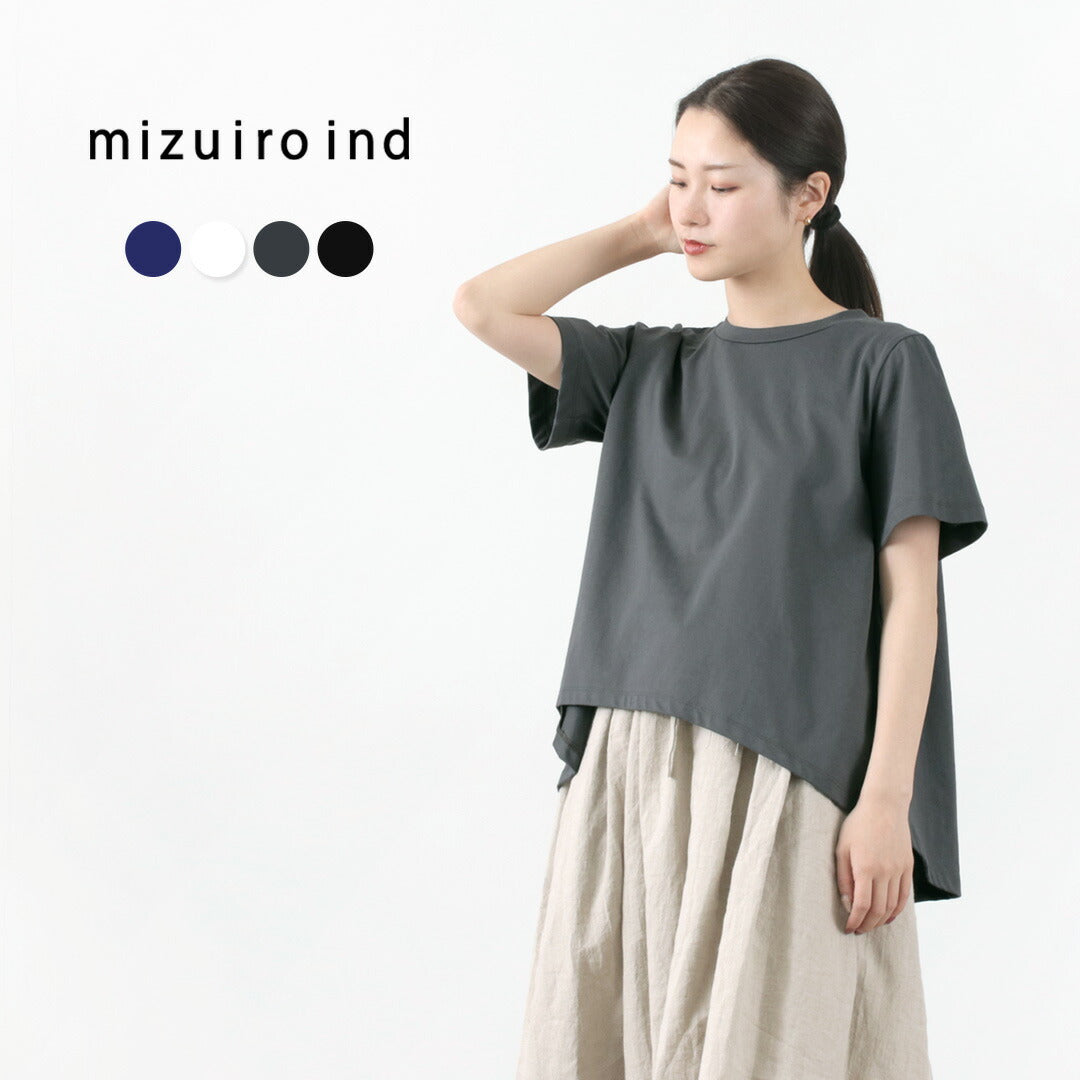 MIZUIRO IND（ミズイロインド） クルーネック フレア Tシャツ ショート