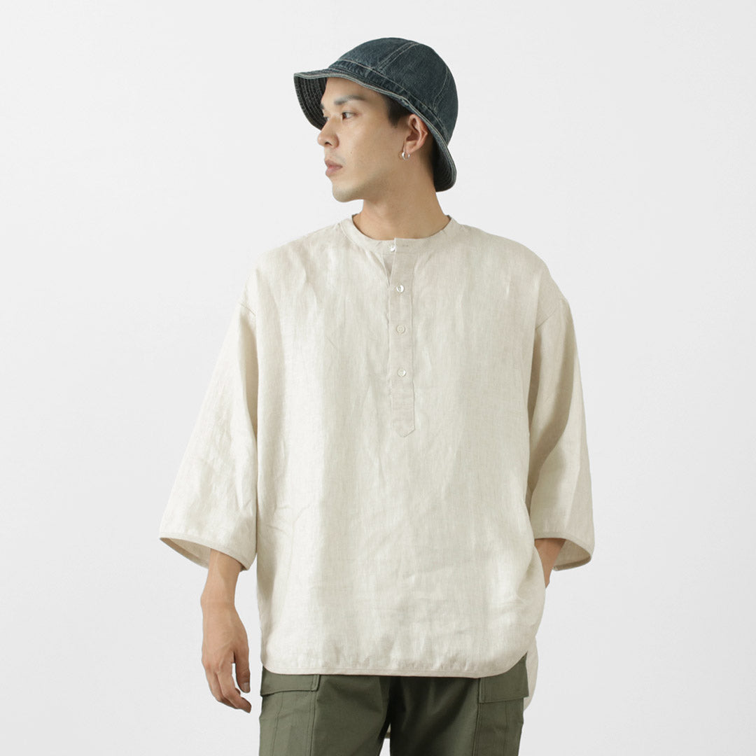 ROCOCO（ロココ） リネン 布帛 ヘンリーネック Tシャツ 麻 メンズ ハーフ 七分袖 日本製 RCC-CS06-01 LINEN CL –  ROCOCO ONLINE STORE