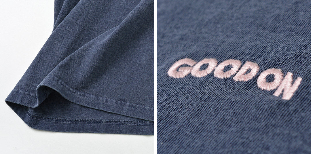 GOOD ON（グッドオン） 別注 GOOD ON アーチロゴ刺繍 Tシャツ / メンズ レディース 半袖 ロゴ GOST2127