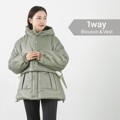【まとめ買いで最大30％OFFクーポン】【30％OFF】F/CE.（エフシーイー） レイヤード パディングブルゾン レディース アウター ジャケット ショート エコダウン ベスト 3WAY SOLOTEX 日本製 NEW LAYERED PADDING BLOUSON クリスマス プレゼント ギフト【セール】