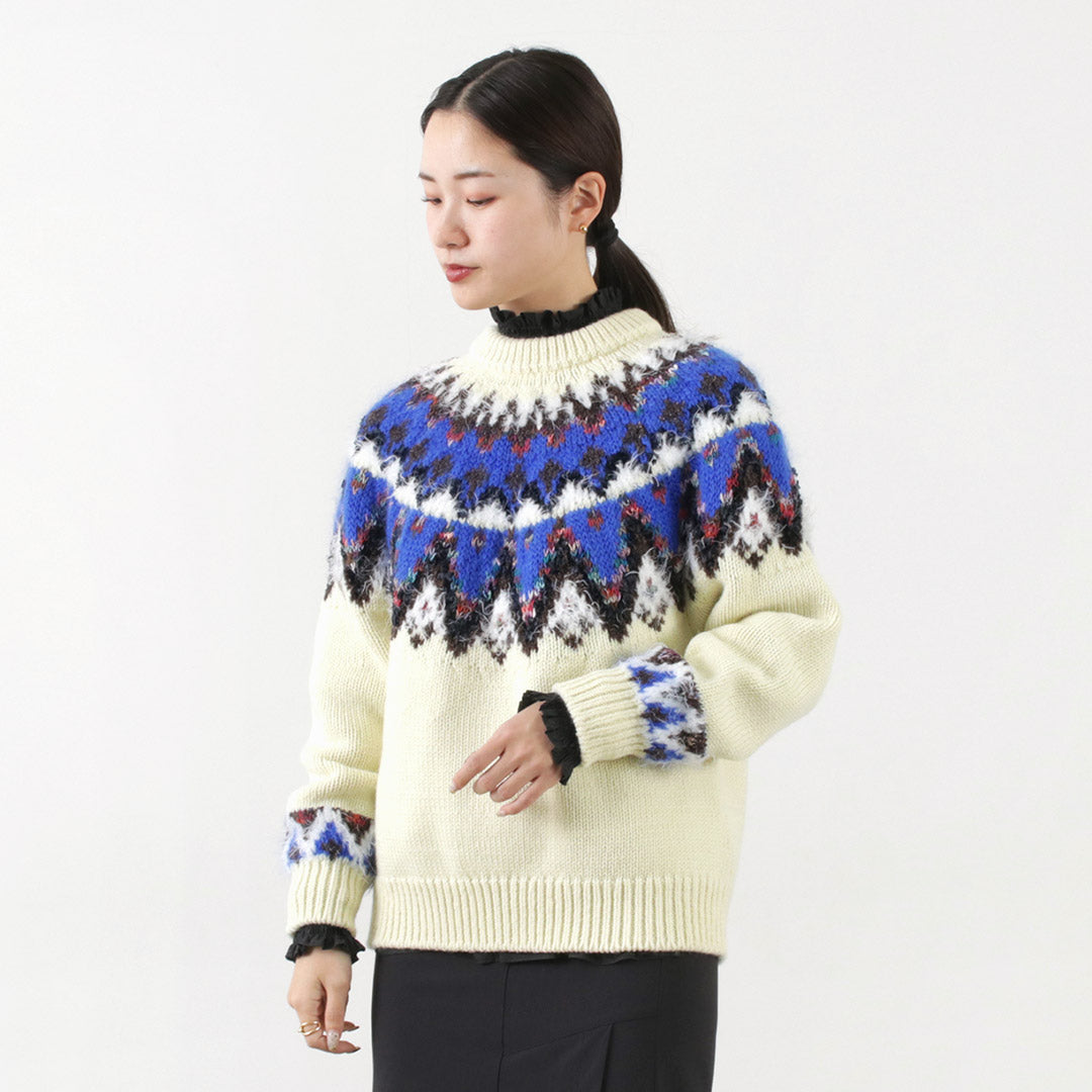 【30％OFF】COOHEM（コーヘン） ノルディック ニット プルオーバー レディース ウール 刺繍 柄 日本製 ゆったり 暖かい 米冨  YONETOMI【セール】