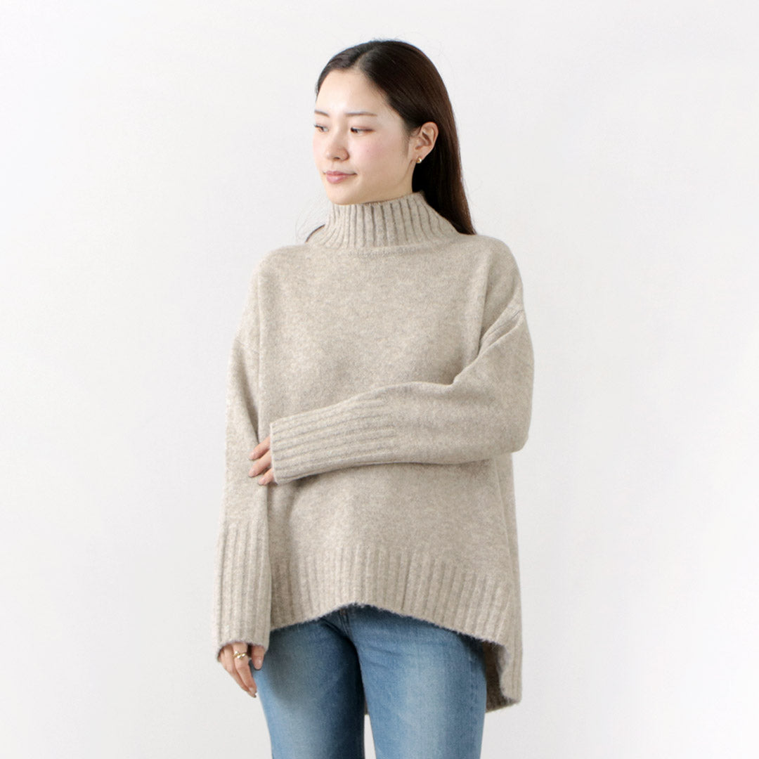MAO MADE（マオメイド） ヤクフィール ハイネック プルオーバー レディース トップス ニット セーター ゆったり 暖かい 長袖 Aライン モックネック クリスマス プレゼント ギフト