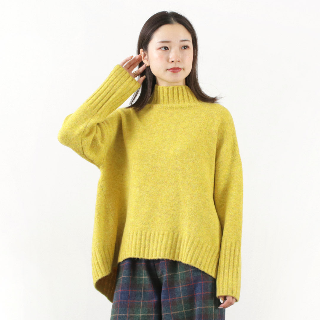 MAO MADE（マオメイド） ヤクフィール ハイネック プルオーバー レディース トップス ニット セーター ゆったり 暖かい 長袖 Aライン モックネック クリスマス プレゼント ギフト