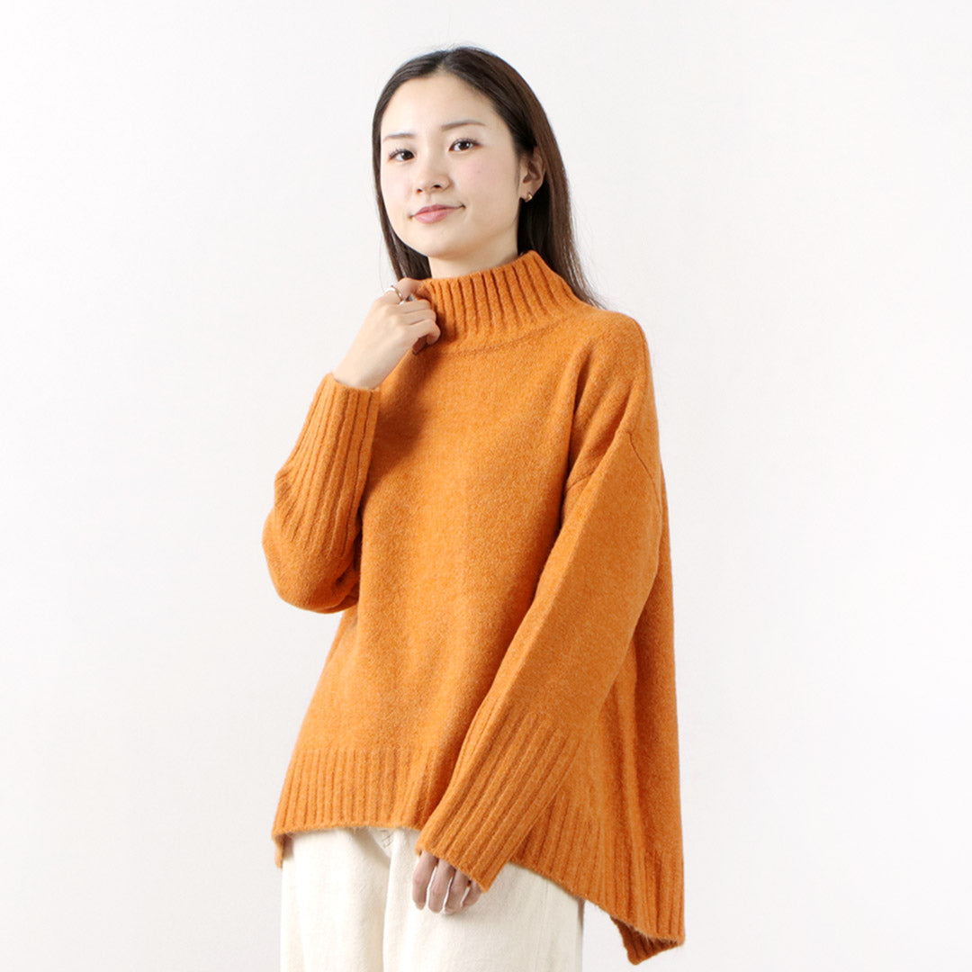 MAO MADE（マオメイド） ヤクフィール ハイネック プルオーバー レディース トップス ニット セーター ゆったり 暖かい 長袖 Aライン モックネック クリスマス プレゼント ギフト
