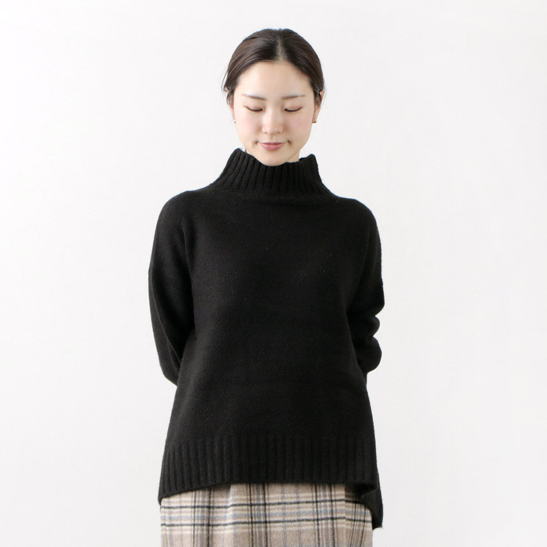 MAO MADE（マオメイド） ヤクフィール ハイネック プルオーバー レディース トップス ニット セーター ゆったり 暖かい 長袖 Aライン モックネック クリスマス プレゼント ギフト