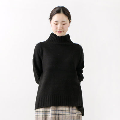 MAO MADE（マオメイド） ヤクフィール ハイネック プルオーバー レディース トップス ニット セーター ゆったり 暖かい 長袖 Aライン モックネック クリスマス プレゼント ギフト