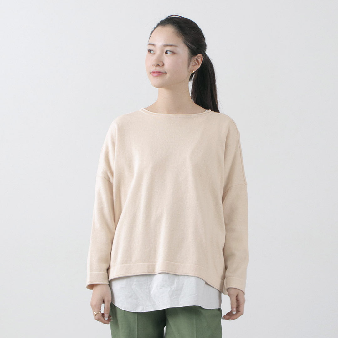 【まとめ買いで最大30％OFFクーポン】【30％OFF】MAO MADE（マオメイド） カラー別注 インナーセット 2WAY ワイドプルオーバー / 長袖 / ニット / ブラウス / 綿 コットン / レディース / 211142【セール】 クリスマス プレゼント ギフト