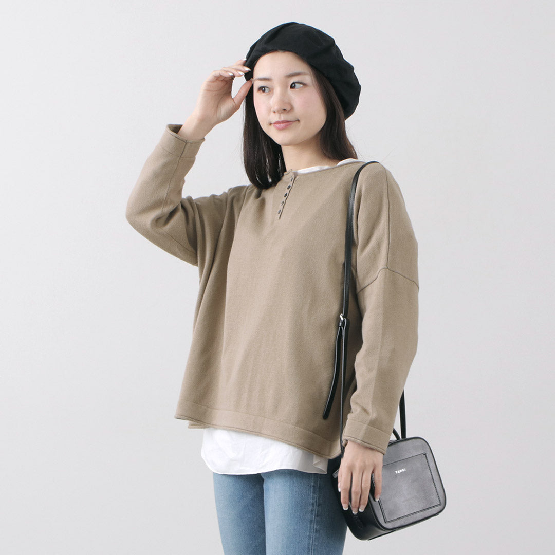 【まとめ買いで最大30％OFFクーポン】【30％OFF】MAO MADE（マオメイド） カラー別注 インナーセット 2WAY ワイドプルオーバー / 長袖 / ニット / ブラウス / 綿 コットン / レディース / 211142【セール】 クリスマス プレゼント ギフト