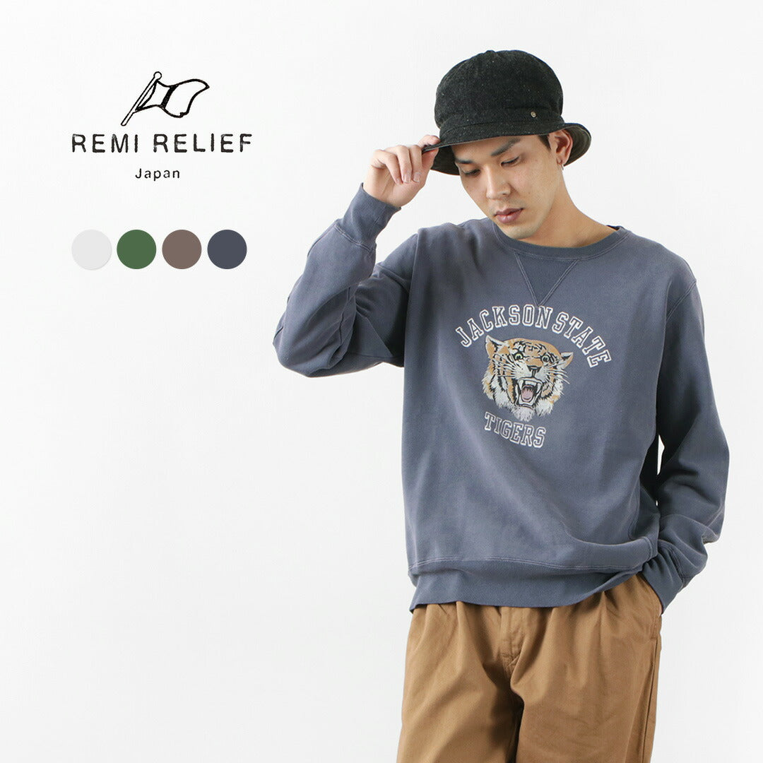 20％OFF】REMI RELIEF（レミレリーフ） SP加工 裏毛 クルー（TIGER