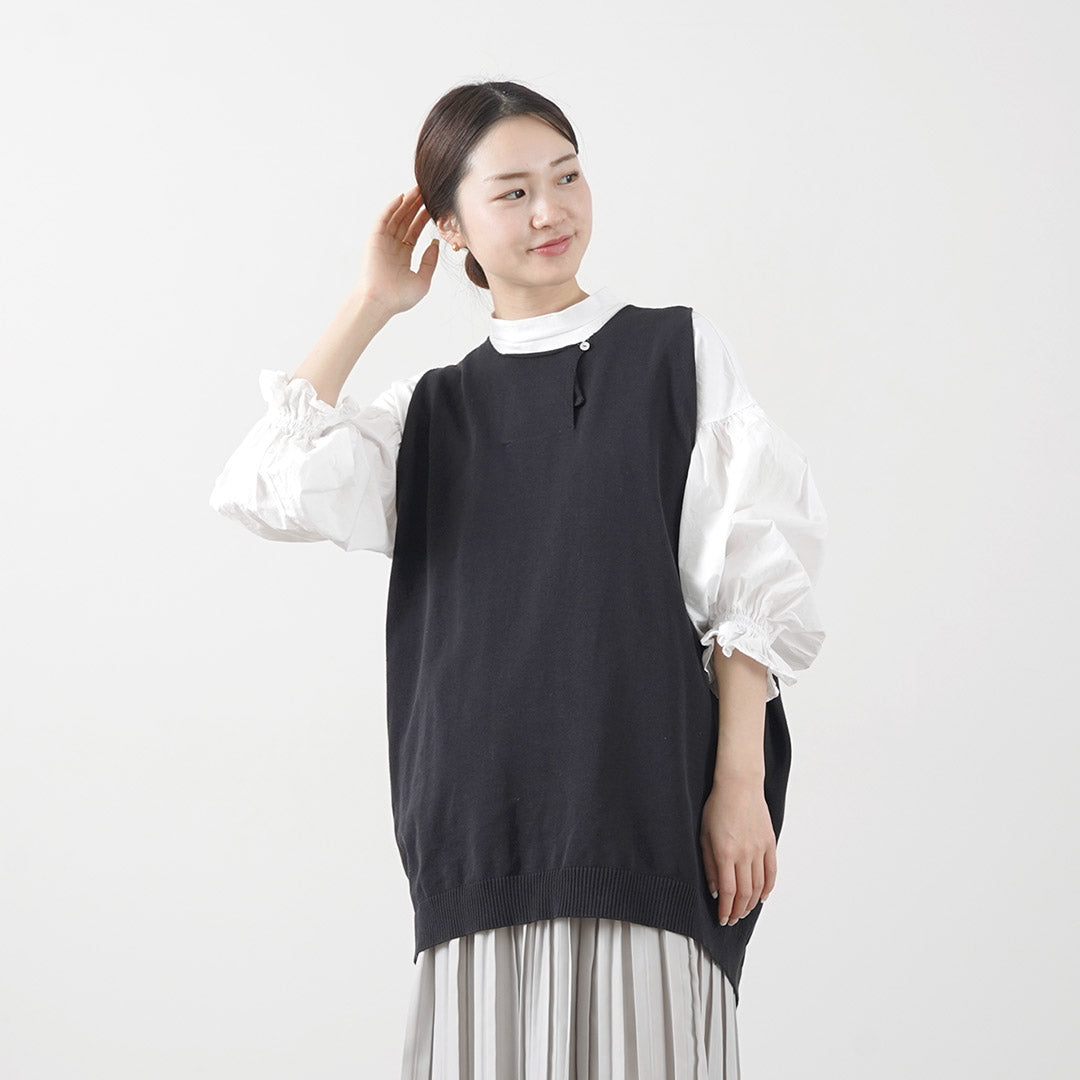 mizuiro ind (ミズイロインド) クルーネックコクーンベスト