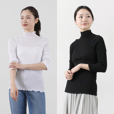 GICIPI（ジチピ） オーロ ハイネック 7分袖 リブ カットソー / レディース インナー 肌着 薄手 2229P ORO クリスマス プレゼント ギフト