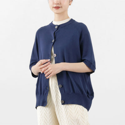 MAO MADE（マオメイド） シルケットヤーン 半袖カーディガン / レディース トップス 半袖 羽織 薄手 冷房対策 コットン Mercerized Yarn short sleeve cardigan クリスマス プレゼント ギフト