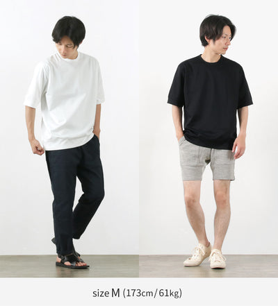 RE MADE IN TOKYO JAPAN（アールイー） ハーフスリーブ ワイドドレスTシャツ / メンズ トップス 半袖 無地 クルーネック 日本製 6022S-CT Half Sleeve Wide Dress T-shirt