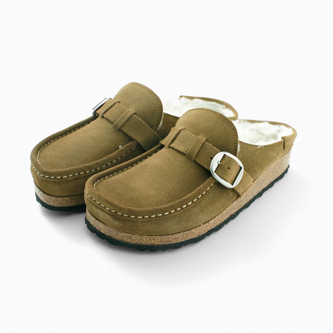 【50％OFF】BIRKENSTOCK（ビルケンシュトック） バックリー シアリング / スエードレザー ファー ベロアレザー ボア レディース 靴 シューズ サンダル 天然皮革 ナローフィット BUCKLEY SHEARLING SUEDE LEATHER/FUR【セール】