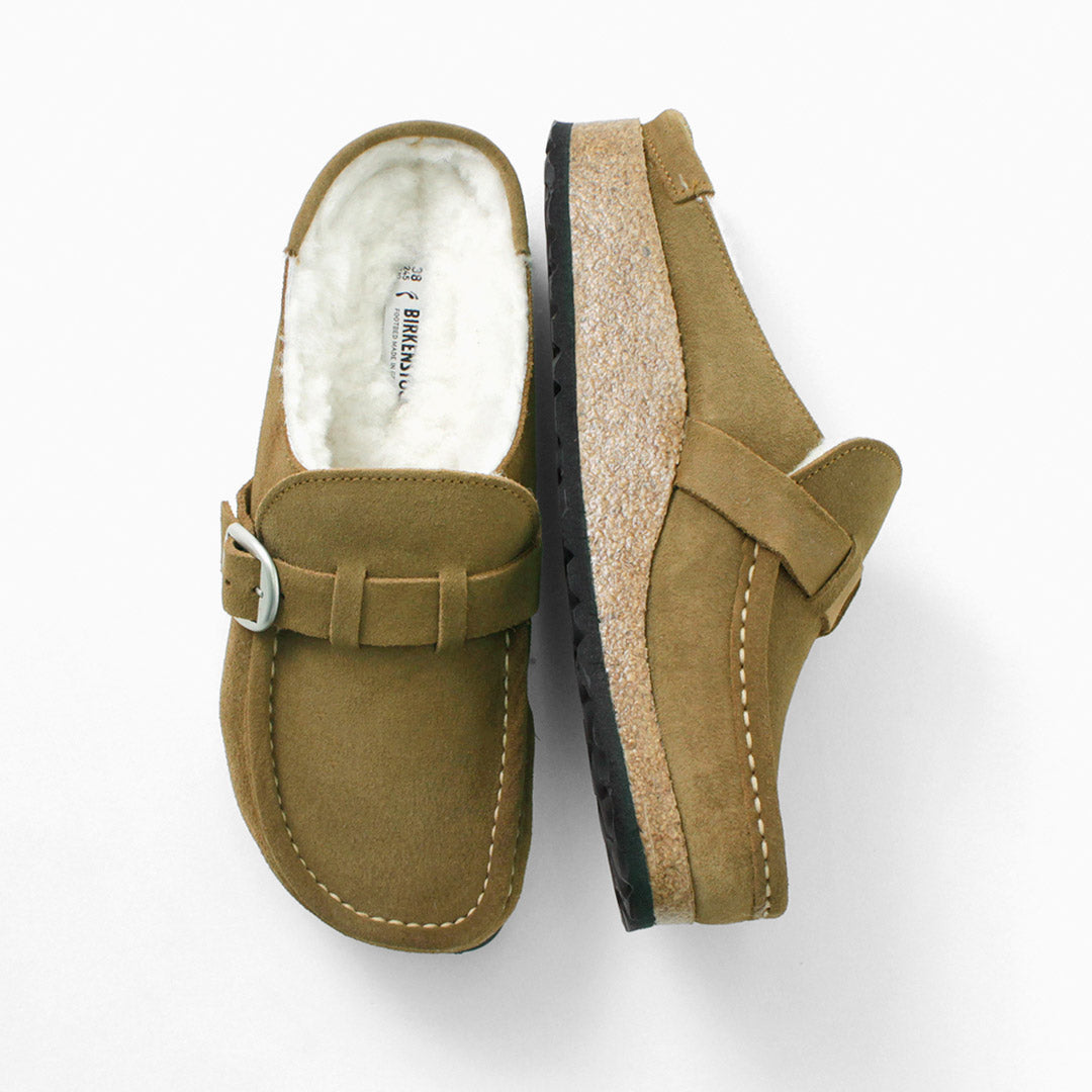 【50％OFF】BIRKENSTOCK（ビルケンシュトック） バックリー シアリング / スエードレザー ファー ベロアレザー ボア レディース 靴 シューズ サンダル 天然皮革 ナローフィット BUCKLEY SHEARLING SUEDE LEATHER/FUR【セール】