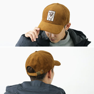 WOOLRICH（ウールリッチ） ロゴキャップ メンズ 帽子 コーデュロイ コットン 綿 ワッペン LOGO CAP クリスマス プレゼント ギフト