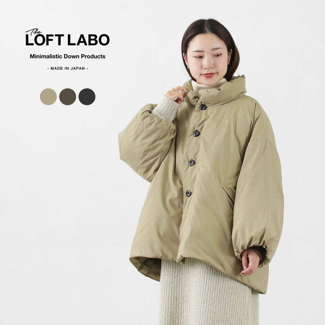 【30％OFF】LOFTLABO（ロフトラボ） VILA スタンドカラー オーバーダウンジャケット レディース アウター 長め 軽量 無地 カワダフェザー 日本製 VILA STANDCOLLAR DOWNJACKET【セール】