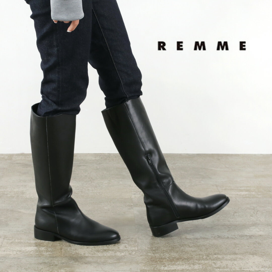 REMME（レメ） サイドジップ ロングブーツ シューズ 靴 レディース